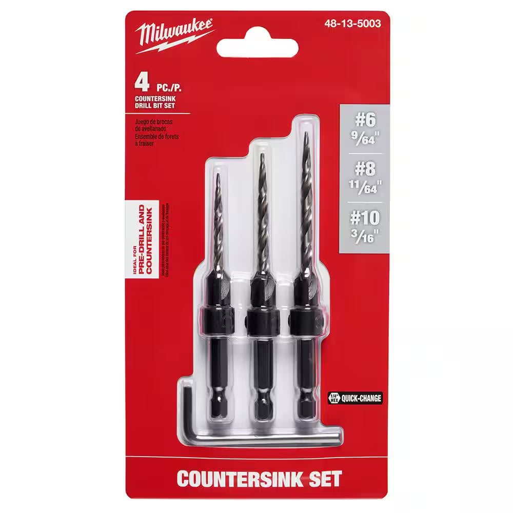 Steel Countersink Set with Wood Spade Bit Set (16-Piece)