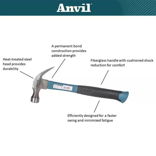 16 Oz. Fiberglass Claw Hammer