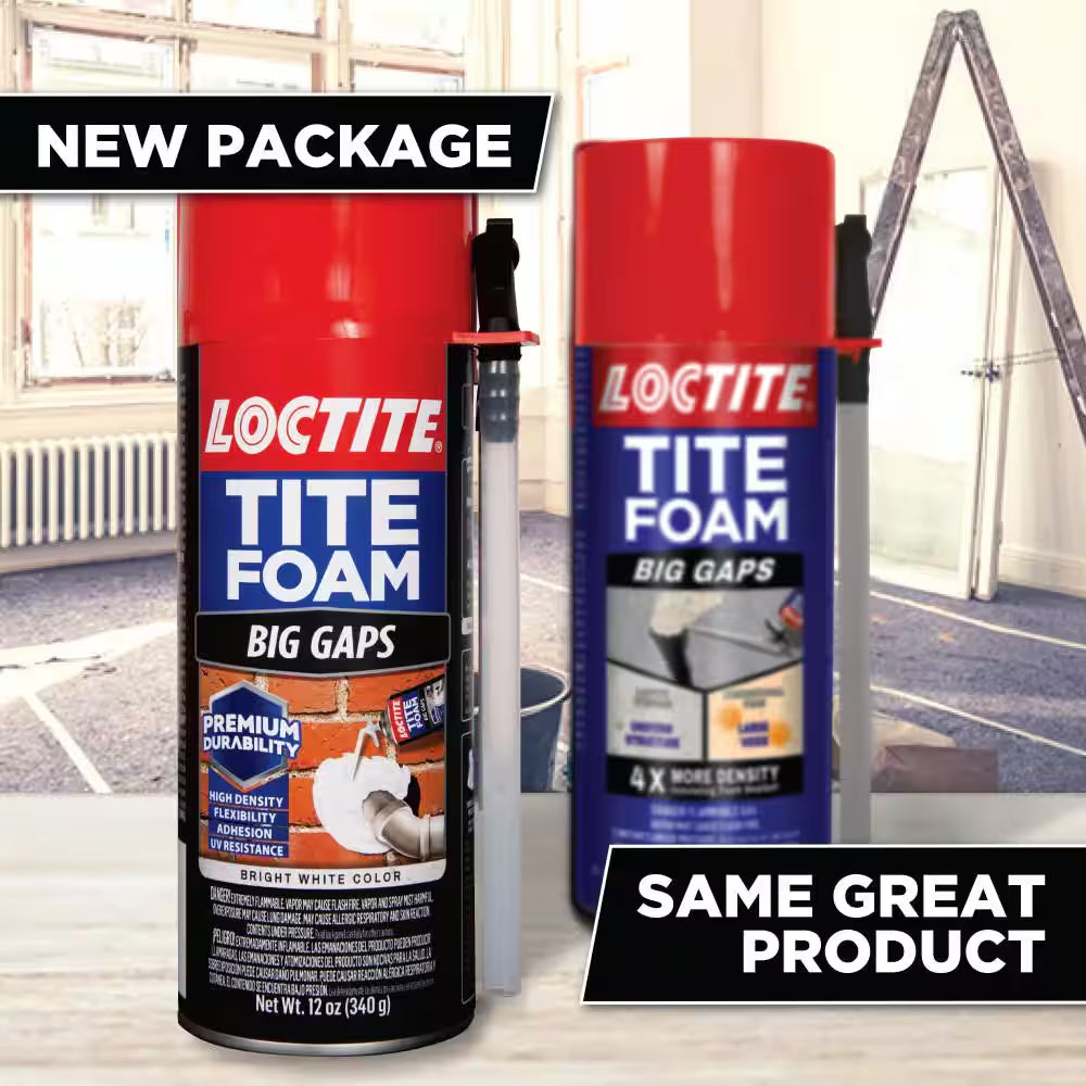 TITE FOAM Big Gaps Spray Foam, Bright White, 12 Oz. Can, Insulating Spray Foam Sealant