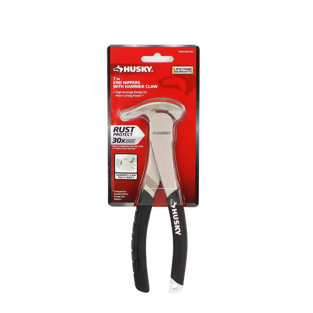 7 In. End-Nipper Cutting Pliers with Hammer Head