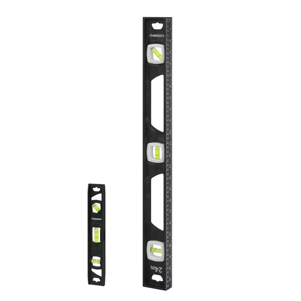 Poly 24 In. I-Beam Level and 9 In. Torpedo Level (2-Pack)