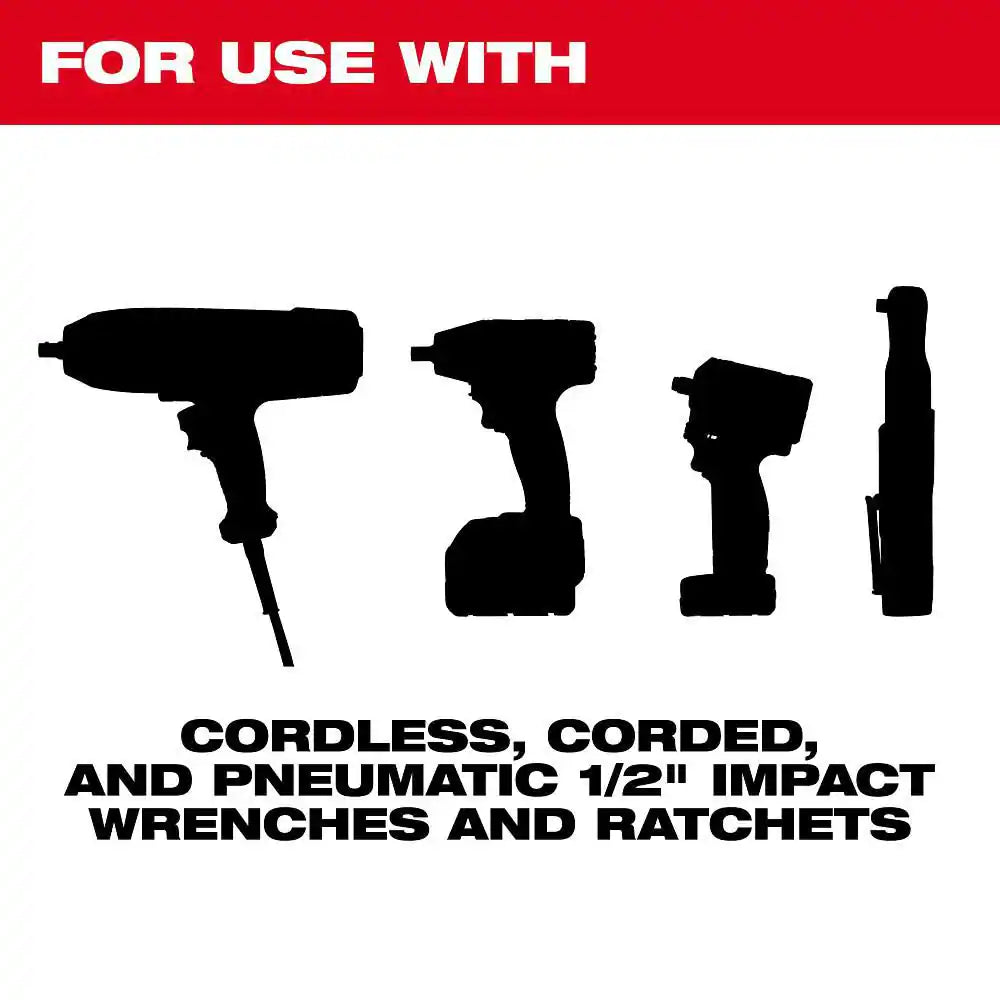 SHOCKWAVE Impact-Duty 1/2 In. Drive SAE Deep Well Impact Socket Set (15-Piece)