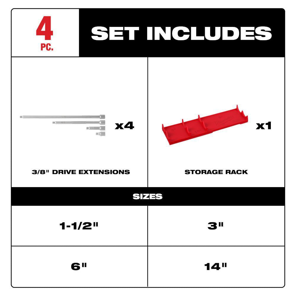 3/8 In. Drive Ratchet with 3/8 In. Drive Extension Set (5-Piece)